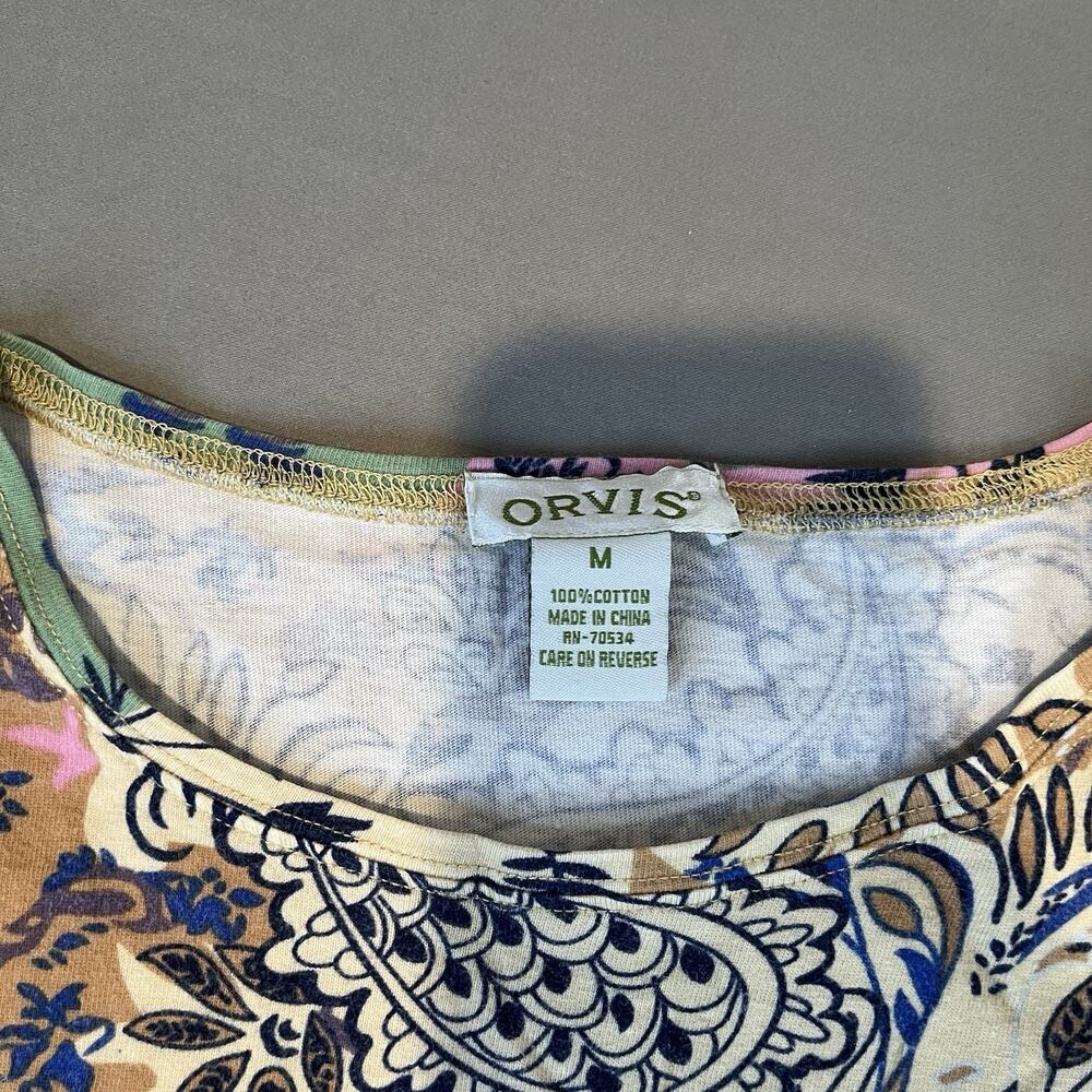 Orvis Women's Paisley Floral Medium 100% Cotton Shirt Long Sleeve Top - Picture 3 of 6